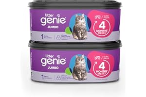Litter Genie Jumbo Refill Bags (2-Pack) | Multi-Layers of Odor-Barrier Technology | 1 Square Refill Cartridge Lasts Up to 4 Months Per Cat