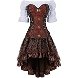 Grebrafan Steampunk Korsett Set - Mit Rock Und Bluse