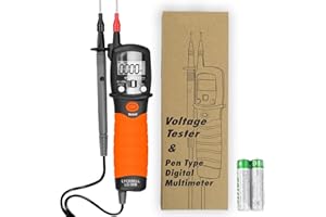 LYCEBELL Multímetro Digital Profesional, LC-38B Detector de Voltaje sin Contacto para la Tensión en CA/CC, Capacitancia Resistencia Continuidad Diodo con Data Hold y Linterna