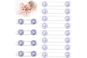 OPPLESIN Bloc Porte Securite Bebe, 12 Pièces Transparent Sécurité Enfant pour Porte et Tiroir, Sécurité Armoire Bébé Sans perçage pour Armoire,Frigo,Toilette Four Securite Placard Enfant Protection Bebe Maison