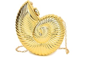 EJJUOO Damen Acryl Wellhornschnecken Clutch, Muschelförmige Abend-Clutch-Geldbörse, für Hochzeit, Party, Freizeit, Date,Geschenk für Freundin