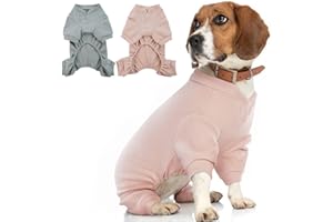 Hjumarayan Hundepullover, OP Body Hund Stretch Body für Hund nach OP mit Beinen Hundebody nach Kastration Rüde Hunde Body Operation Hündin, Schlafanzug Hunde Pyjama Rosa XXL