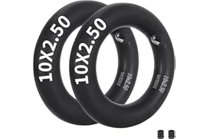 RUTU 2 Pack 10x2.50 Heavy Duty Inner Tube with TR87 Angled Stem for Hover Board Self Balancing Electric Scooter Replacement fit 36v 48v 400w 500w 800w Hub Motor Mijia M365