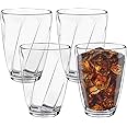Stackable Acrylic Drinking Glasses Set of 4, 350ml Unbreakable Plastic Tumblers - Dishwasher Safe