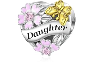SEVENWELL Sterling Silver Charm for Mother Sister Daughter Wife Grandma Charm Family Rose Flower Charm