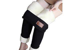 Yutdeng Leggins Térmicas Mujer Invierno de Pantalones con Forro Extra Cómodo Leggings de Lana Cozy Cálido Pantalones Casual Grueso Slim Fit Legging Termico Elásticos Pantalón Cintura Alta