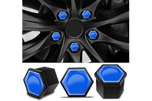 SkinoEu 20 Pezzi Tappi per Dadi Ruota 17mm Copri Dadi per Bulloni della Ruota Esagonali per Pneumatici con Set di Strumenti di Rimozione per Auto Blu NC 3