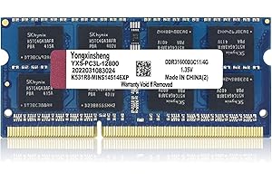 YONGXINSHENG DDR3L / DDR3 Ram 4GB 1600MHz Memoria Portátil Sodimm PC3L-12800 / PC3-12800 Sin ECC Sin Búfer 1.35V / 1.5V CL11 2Rx8 Dual Rank 204 Pin Módulo de Actualización de Memory para Laptop