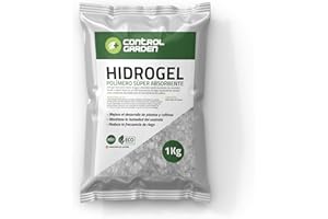 GROWMANIA.ES Control Garden Idrogel per Acqua per Piante e Colture 1 kg | Acqua Solida per irrigazione Interna ed Esterna | Polimero Super Assorbente Fino a 300 Litri
