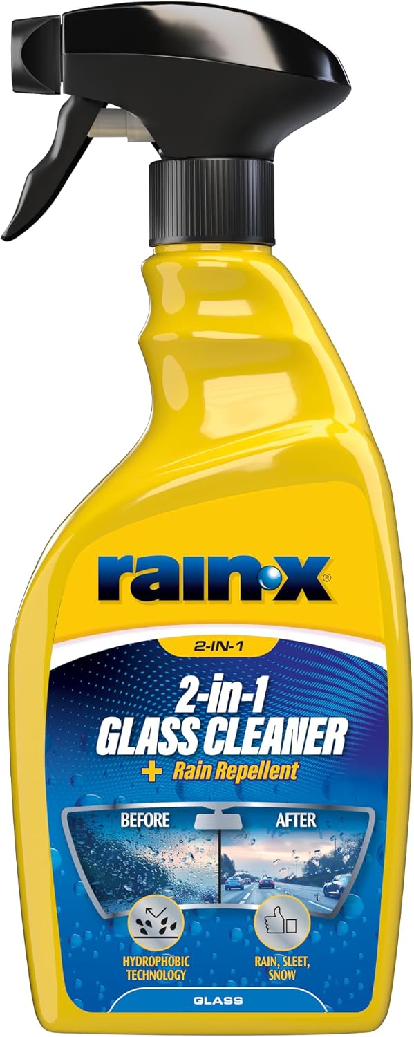 Rain-X 2-in-1 Glass Cleaner + Rain Repellent – Streak-Free Shine & Advanced Water Beading – Helps Protect Against Rain, Snow, Ice & Insects – Quick & Easy Spray Application – 500ml