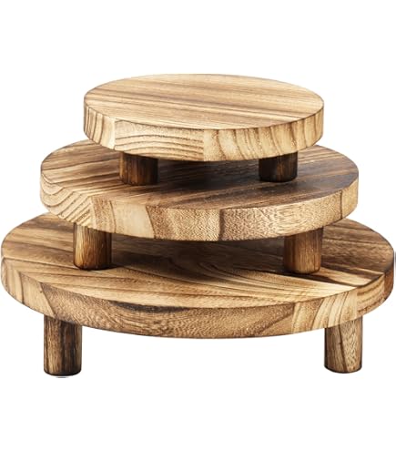 3 stuks houten plantenstandaard, lage houten kruk voor planten