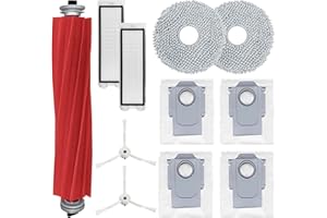KGC Set di accessori di ricambio per Roborock Q Revo per aspirapolvere Roborock P10, spazzola principale, panno per la polvere, filtro Hepa, spazzola laterale