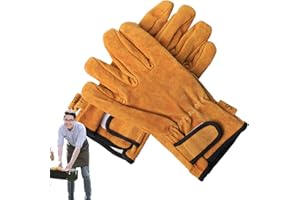 Anloximt Gants pour poêle à Bois,Bois Chauffage Hommes - Gants isolés pour Barbecue épaissis Isolation Ignifuge résistant aux Hautes températures pour Firew
