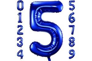 IEFOAH Navy Blue Number 5 Balloons,40" Giant Dark Blue 5th Birthday Balloon Large Foil Mylar Number Digital Balloons for Birthday Party Graduation Baby Shower Anniversary Decorations (Navy Blue, Number 5)