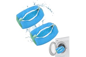 YTUGIL Sacchetto per il lavaggio delle scarpe, lavatrice, pulizia a 360°, ammortizzante e antirumore, multi protezione, per scarpe da ginnastica riutilizzabile (Blu – 2 Pezzi)