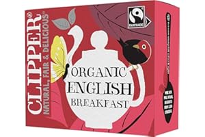 CLIPPER NATURAL, FAIR & DELICIOUS Clipper Fairtrade Organic English Breakfast Tea Bags | Black Tea Bags | Natural, Unbleached, Plant-Based Biodegradable & Sustainable Teabags | Eco Conscious, Non GM & Fair Trade Tea (80 Teabags)