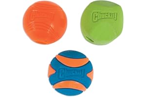 ChuckIt! Fetch Rubber Dog Ball Medley, Strato, Erratic, Ultra Squeaker Balls for Dogs, Durable High Bounce Launcher Compatible Dog Toy Gen 2 - 3 Pack, Medium