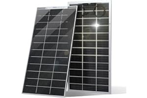 ECO-WORTHY Bifacial 195 Watt 12 Volt Solar Panel Monocrystalline Rigid High-Efficiency PV Module Power Charger for Sunsheds, Canopies, RVs, Farms and Other Off-Grid Applications