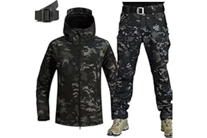 MHNFGDSE Men Tactical Uniforms Military Waterproof Army Combat Suit Sets Camouflage Softshell Jacket Pants Hunt Clothes BDU Hunting Military Uniform Shooting Militar Clothes Suit
