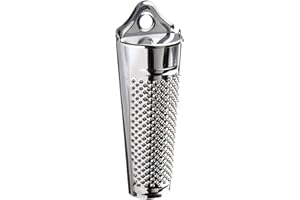 Faderr Râpe à Noix de Muscade pour Gingembre, Ail avec Récipient pour Agrumes, Fromages à Pâte Dure, Chocolat et Truffe (Taille : Argent)