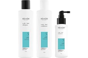 Nioxin System 3 - Hair Thickening System For Damaged Hair with Light Thinning - Biotin & Niacinamide - Shampoo, Conditioner, Serum