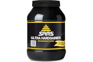 SAM'S 5000 Kalorien pro Tag – Mass Weight Gainer mit Whey Protein Isolat Pulver – Aufbaunahrung für maximale schnelle Gewichtszunahme – Muskelaufbau & Masseaufbau SAMS Ultra Hardgainer (Vanille 1050 g)