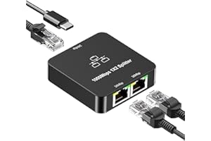 AIFHDAUF Switch Ethernet, Switch RJ45 1 à 2, 1000Mbps Network LAN Switch, Plug and Play, pour Cat5/5e/6/7/8 Cable, Ordinateurs, Commutateurs, Routeurs, Boîtiers Décodeurs, Téléviseurs