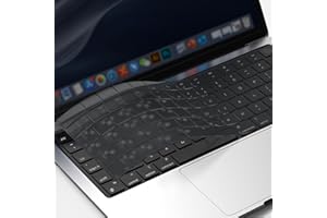 GPXIIZ Tastaturschutz Kompatibel für 2025-2022 MacBook Air 13,6/Air 15 M4 M3 M2, 2024-2021 Mac Pro 14/Pro 16 Pro/Max M4 M3 M2 M1 Ultra Dünn TPU Keyboard Cover, US-Layout, Translucent Grau