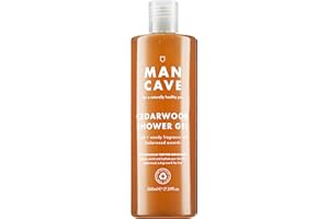 ManCave Gel de Ducha Hombre de Cedro, 500 ml - Gel de Baño de Aroma Fresco Y amaderado, Formulación Natural, Sin Sulfatos, Vegana – Envase de Plástico Reciclado