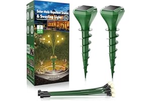 SOKTNEU Dissuasore per Talpe, Repellente per Roditori a Ultrasuoni，Repellente Solare anti Talpe, Dissuasore per Serpenti, per Allontanare Topi, Serpenti, Scoiattoli, Donnola e altri Animali Simili