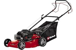Einhell GC-PM 46/1 S B&S Tagliaerba a scoppio (benzina, motore 4 tempi Briggs & Stratton, raffreddamento ad aria, cilindrata 125 cm³, potenza 1,65 kW, giri min. 2900, larghezza taglio 46 cm, semovenza posteriore disinseribile, regolazione centralizzata dell'altezza di taglio su 9 livelli 30-80 mm, vano raccolta 50l, scocca in lamiera, grandi ruote)