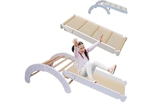 PUMBALOO Pikler Arco de Escalada - Plegable - Único Tobogán con Sistema de Fijación Patentado - 4 en 1 - Arco Evolutivo Seguro y Ecológico