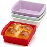 VINATO 4 Pieces Silicone Molds Square Silicone Baking Moulds Non-stick Silicone Mould Cake Oven Square Baking Mould Baking Pa