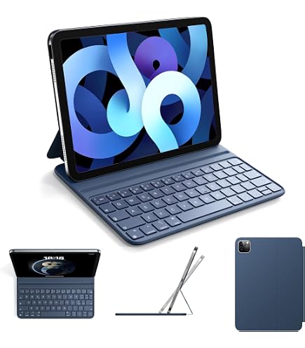 Custodia Tastiera Bluetooth Per IPad Air 13" (2024 M2 / 2025 M3) - Italiana QWERTY Magnetica Staccabile Con Portapenna, Nero