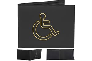 Soft Leather Disabled Badge Holder Wallet Disability Parking Badge Cover Holder by Hithika Disabled Blue Badge Display Holder (Black)