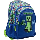 ToyBags Minecraft Boom Creeper School Backpack &ndash; Double Compartment &ndash; Adaptable to Trolley &ndash; Padded Back &ndash; Durable, Spacious