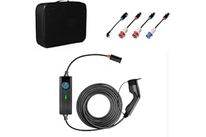‎MDDE Ev Ladegerät 22 kW- KfW förderfähig wallbox,32A Dreiphasig Schnellladung Typ 2 Ladekabel (6m) IEC 62196-2 für Hybrid- und Elektrofahrzeugen RFID Karten, (Traveller Set inkl. 4 Adapter)