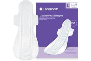‎LANSINOH Lansinoh Wochenbett-Einlagen - 10 Stück - extra saugfähig & atmungsaktiv - für starken Wochenfluss & die ersten Tage nach der Geburt