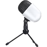 Amazon Basics - Mini Desktop Condenser Microphone - White