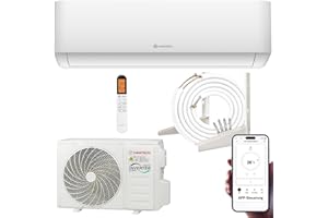 HANTECH Split aire acondicionado H-PRO función de calefacción y refrigeración, filtro de aire, WIFI, material de montaje (24000 BTU blanco)