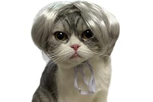 TESSVEYA Funny Hund Perücke, Katze Rollenspiel Perücke, Halloween, Weihnachten, Partys, Fest für Haustiere Perücke, kleine, mittlere und große Hunde Perücke (Silber weiß)