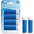 4 x Extra Coarse Blue Replacement Rollers Compatible with Emjoi Micro Pedi - Electric Foot File Roller Heads for Rough, Dry and Callused Feet