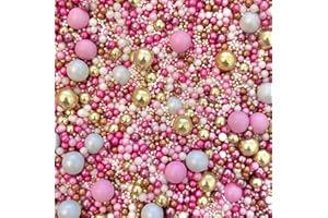 BAKE BOX BOUTIQUE Pink gold white sprinkles edible pearls for baking chocolate balls cupcake cake toppers biscuits decoration easter bright hen party bridal baking PARTY GIRL