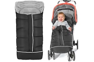 POFIBO Chanceliere Universelle pour Poussette - Chanceliere Bebe Poussette avec Fermeture Eclair et Cordon de Serrage Réglable, Chancelière pour Bébé Convient à la Poussette