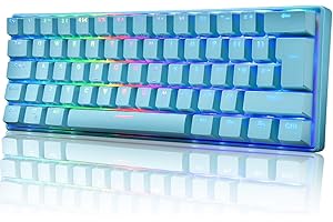 URCHOICELTD UK61 60% prawdziwa mechaniczna klawiatura do gier typu C 61 klawiszy LED podświetlana USB wodoodporna klawiatura podświetlenie RGB klawisze antypoślizgowe do komputera/PC/laptopa/MAC