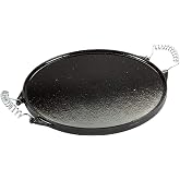 Garcima 5010330 - Piastra In Ghisa Smaltata Rotonda Per Cucina, Diametro 42 Cm, Colore Nero, Acciaio