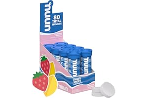 Nuun Sport Electrolyte Tablets | Hydration with Vitamin C | Vegan, Gluten-Free, No Artificial Sweeteners | Strawberry Lemonade Flavor, 8 Pack (80 Tablets)