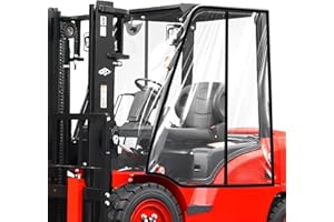 MRWIZMS Forklift Cover, Forklift Rain Cover Forklift Capacity Up to 6000 Lbs，Clear PVC Window Windproof Waterproof Universal Clear Forklift Cab Enclosure（Capacity of 6000+ lbs,Universal Fit）