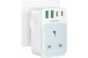 TOOMKE Multi Plug Socket with PD 35W USB C Fast Charge, Multi Plug Adapter Multi USB Extension Wall Charger Socket with 2 USB A and 2 USB C, Extension Plug Socket Adapter UK for Home, Office, School