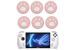 GIOPUEY Copri Analogici Compatibile con ASUS ROG Ally, 6 Pezzi Silicone Joystick Thumb Stick Grips Cap Cover Case Custodia protettiva, Morbida e antiscivolo - Pink/White